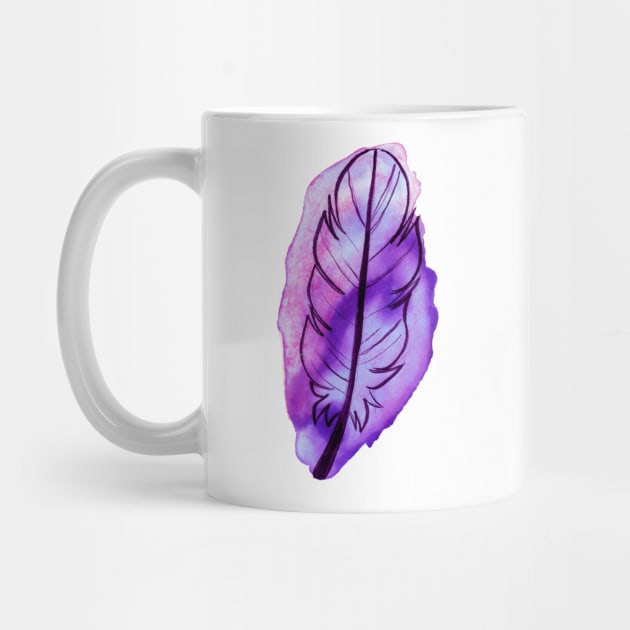 Purple Watercolor Feather by saradaboru